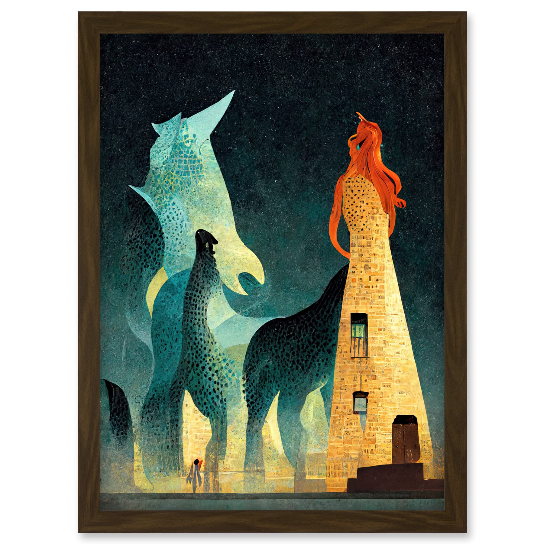 Doppelganger33 LTD Kelpies Dream Illustration Falkirk Artwork Framed A3 Wall Art Print