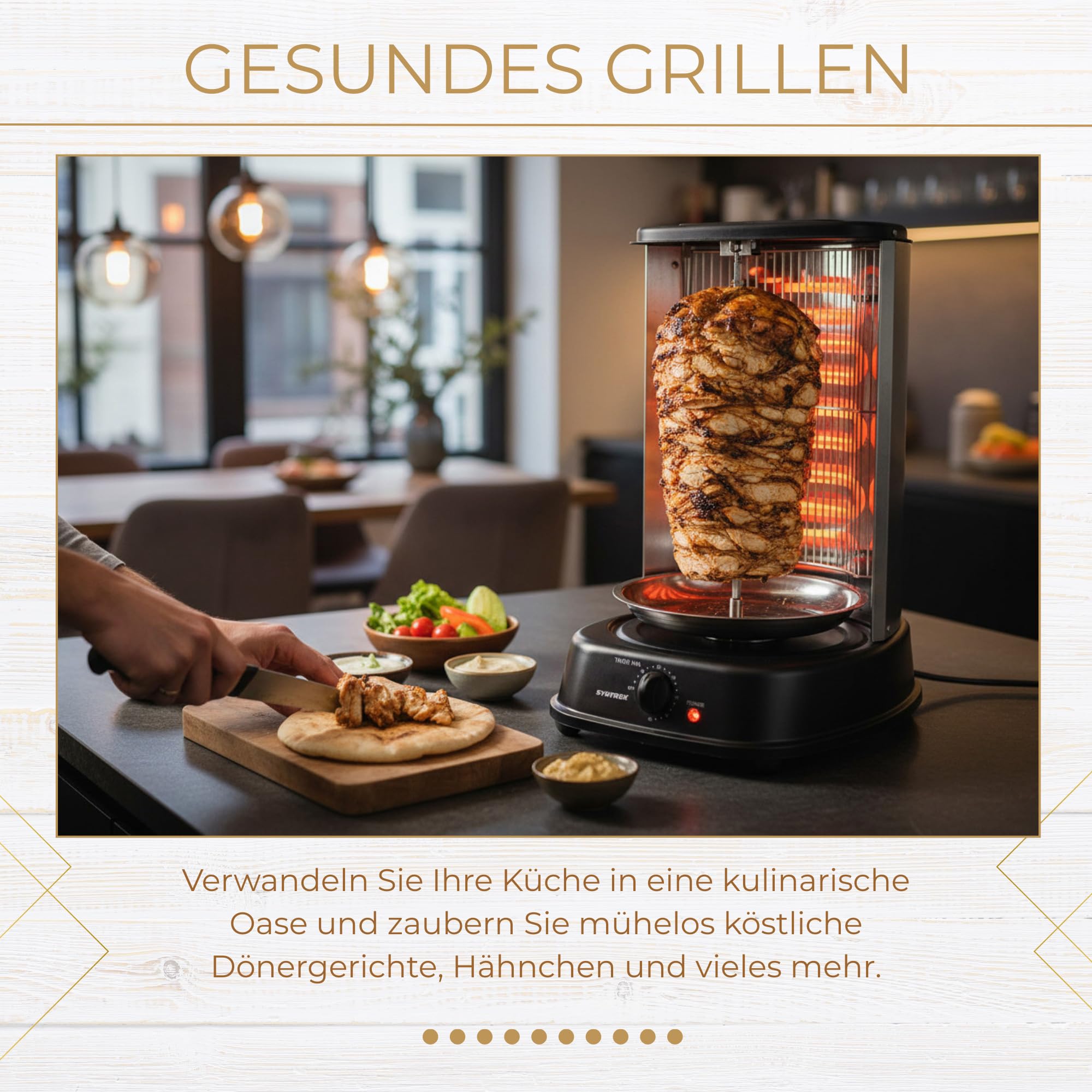 Syntrox Germany Chef Grill RO-2000W-21 L BSS Dönergrill Gyrosgrill Hähnchengrill
