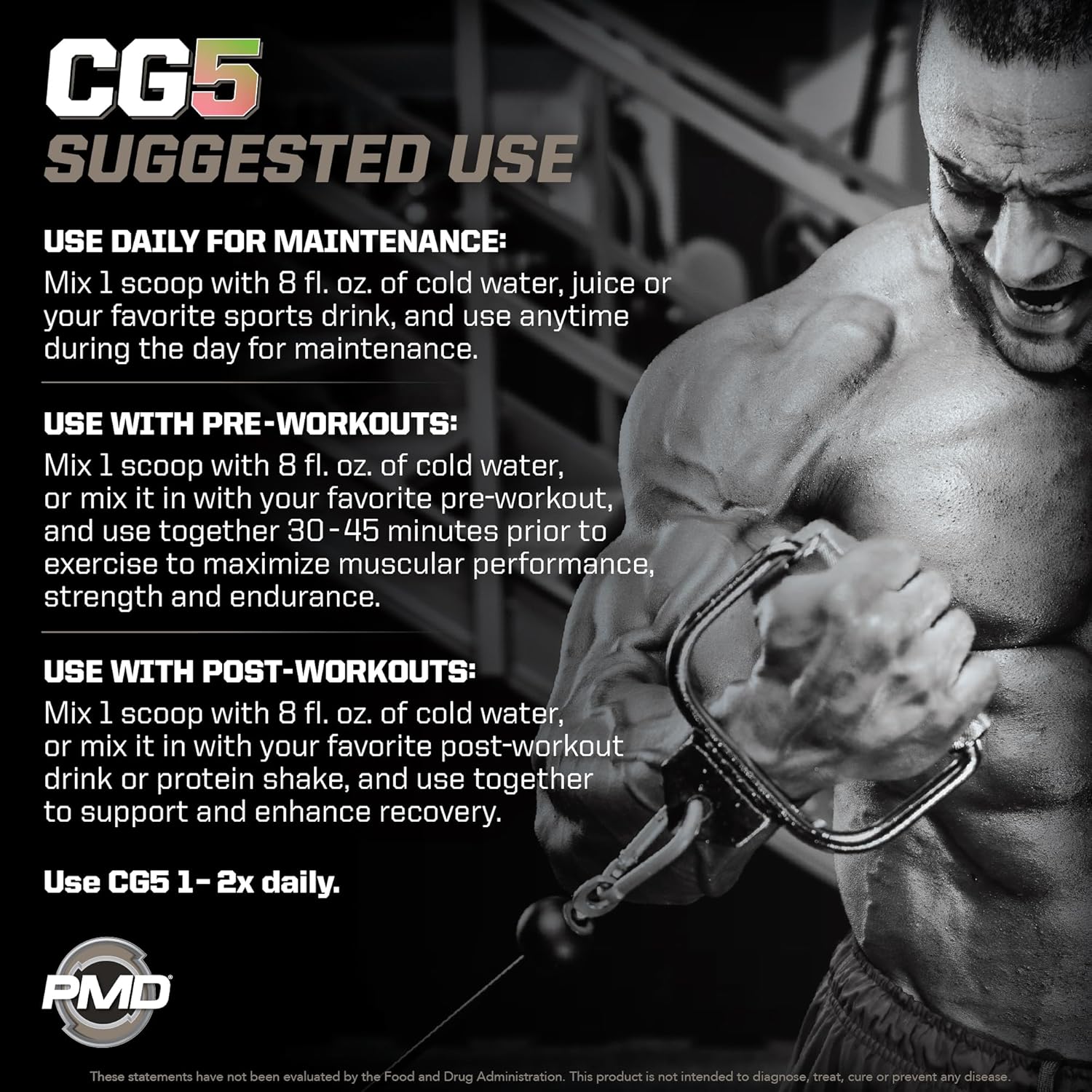 PMD Sports CG5 Premium Creatine & L Glutamine Powder, Power Recovery, Build Lean Muscle, Increase Workout Performance, Maximum Strength Pre Workout & Post Workout, Strawberry Watermelon, 30 Servings