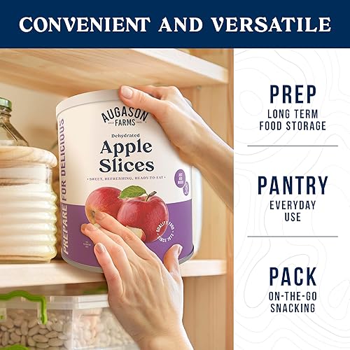 Miniatura 6 de Augason Farms - Rebanadas de manzana deshidratadas certificadas sin gluten para almacenamiento de alimentos a largo plazo, tamaño grande 10 latas