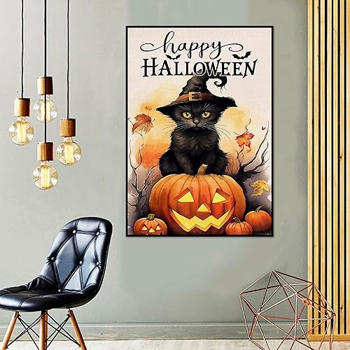 Miniatura 2 de Kits de pintura de diamantes de Halloween para adultos, kits de arte de diamantes para principiantes, con lienzo HD de diamantes de imitación de