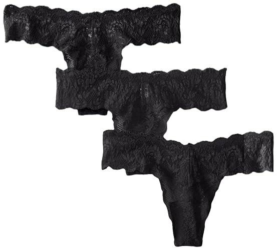Cosabella Women's Never Say Never Cutie 3 Pack Low Rise Thongs - One Size - Black/Black/Black