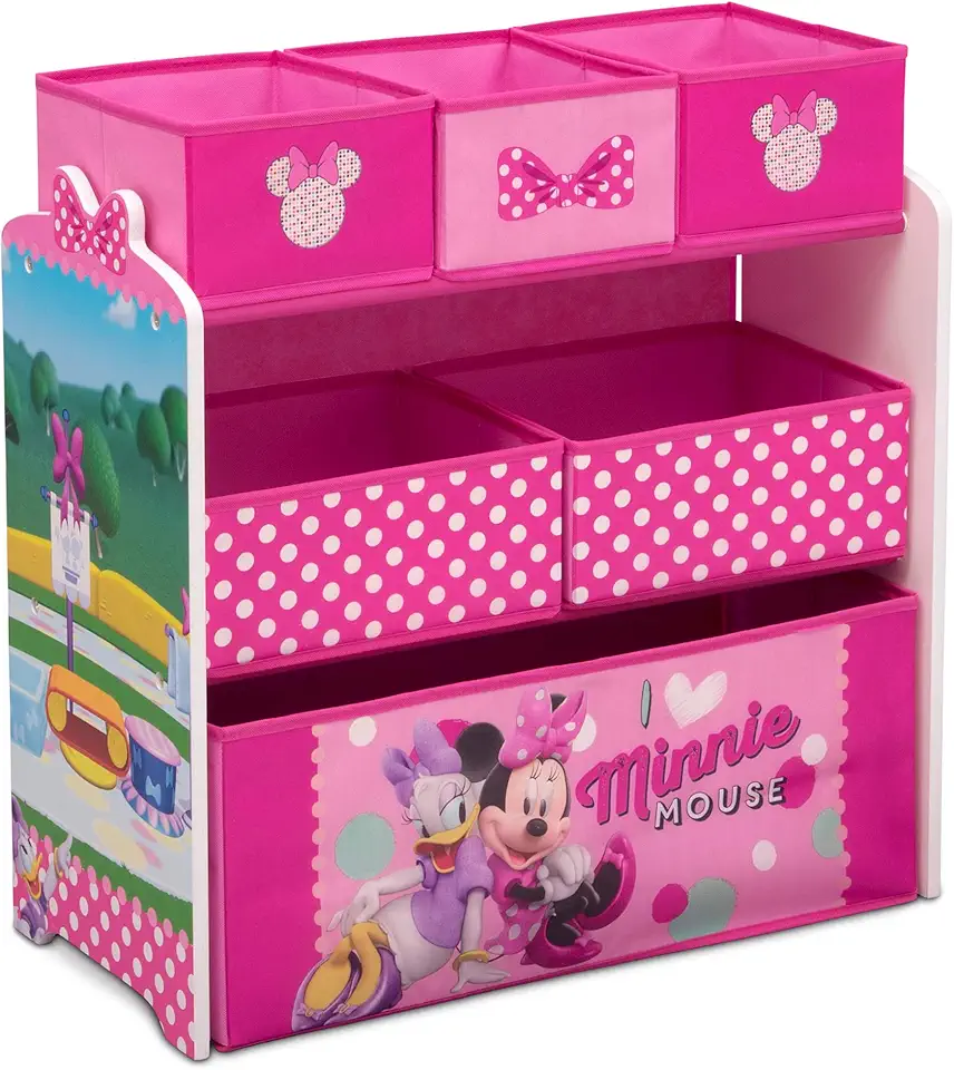Delta Children Disney Minnie Mouse 6 Bin Design and Store Toy Organizer