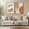 Framed Abstract Neutral Wall Art Set of 2 - Beige Orange Brown Gold Modern Painting Prints for Living Room Bedroom, Guest Room Hallway Office - Contemporary Wabi-Sabi Fall Winter Decor Each 24x36 Inch