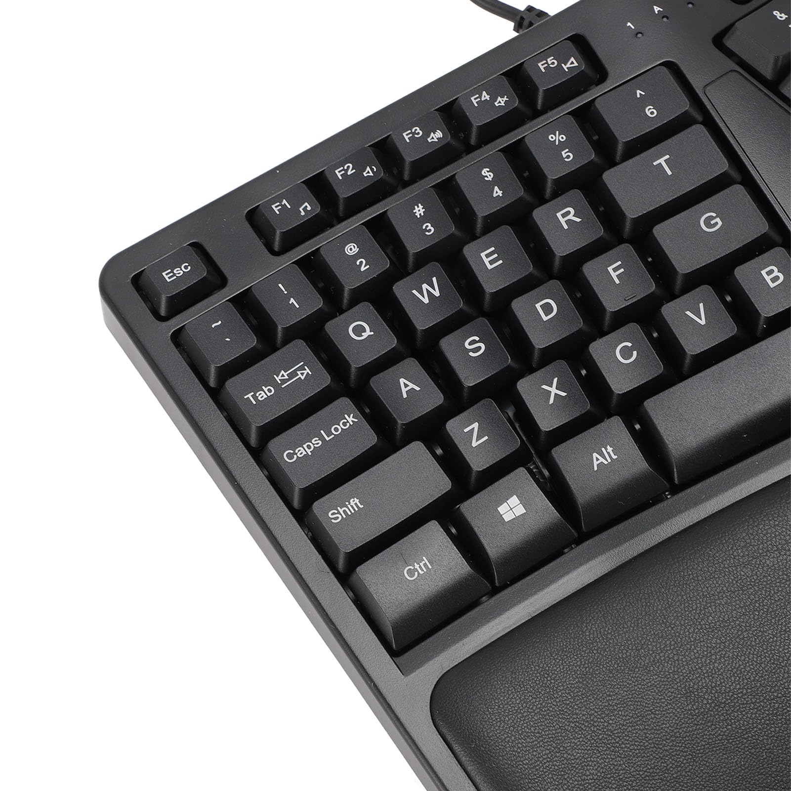 Naroote Tastiera Ergonomica Cablata USB 2.0, 110 Tasti, Poggiapolsi, Silenziosa, Comoda per Laptop