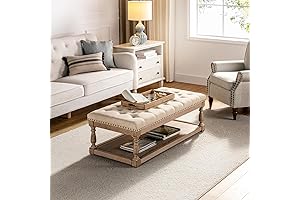 HULALA HOME Tufted Coffee Table with Removable Tray