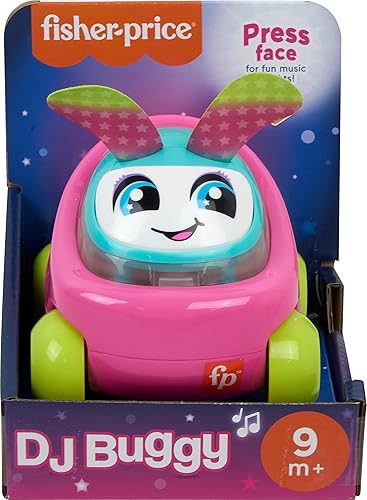 Miniatura 6 de Fisher-Price Juguete de aprendizaje para bebés DJ Buggy Push Along Car con luces y música para juegos de desarrollo bebés a partir de 9 meses