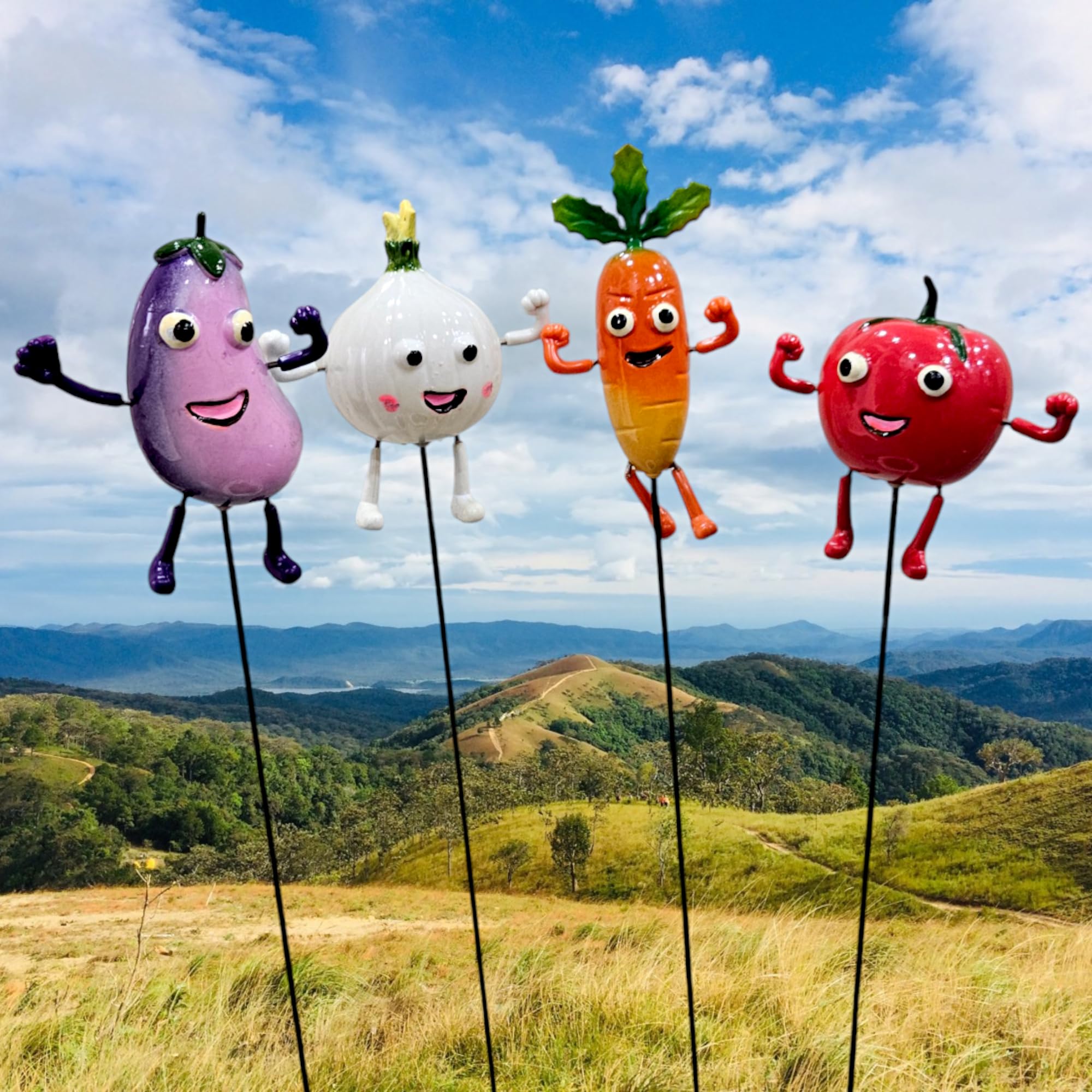 ARUNA DECOR PVC & Metal Colourful Vegetables Set of 4 Garden Decoration Outdoor Sticks(Lawn Decor, Garden Decor, Outdoor Decor Stick) [8x4x13 cm] (Big Vegetables) (B0DB623DBK) Amazon Price History, Amazon Price Tracker