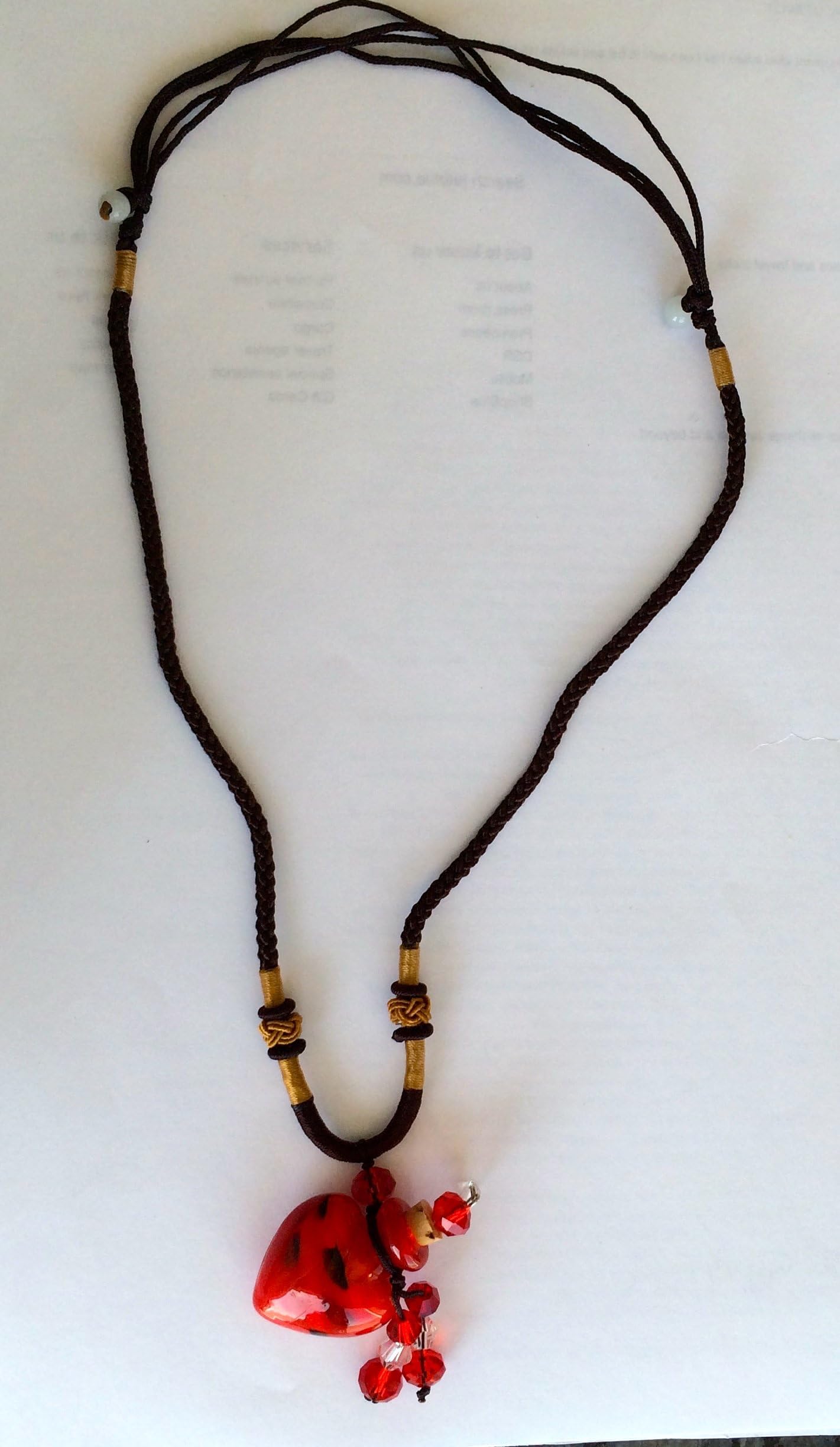 AromaDoc-Aromatherapy Necklace Heart Pendant Red