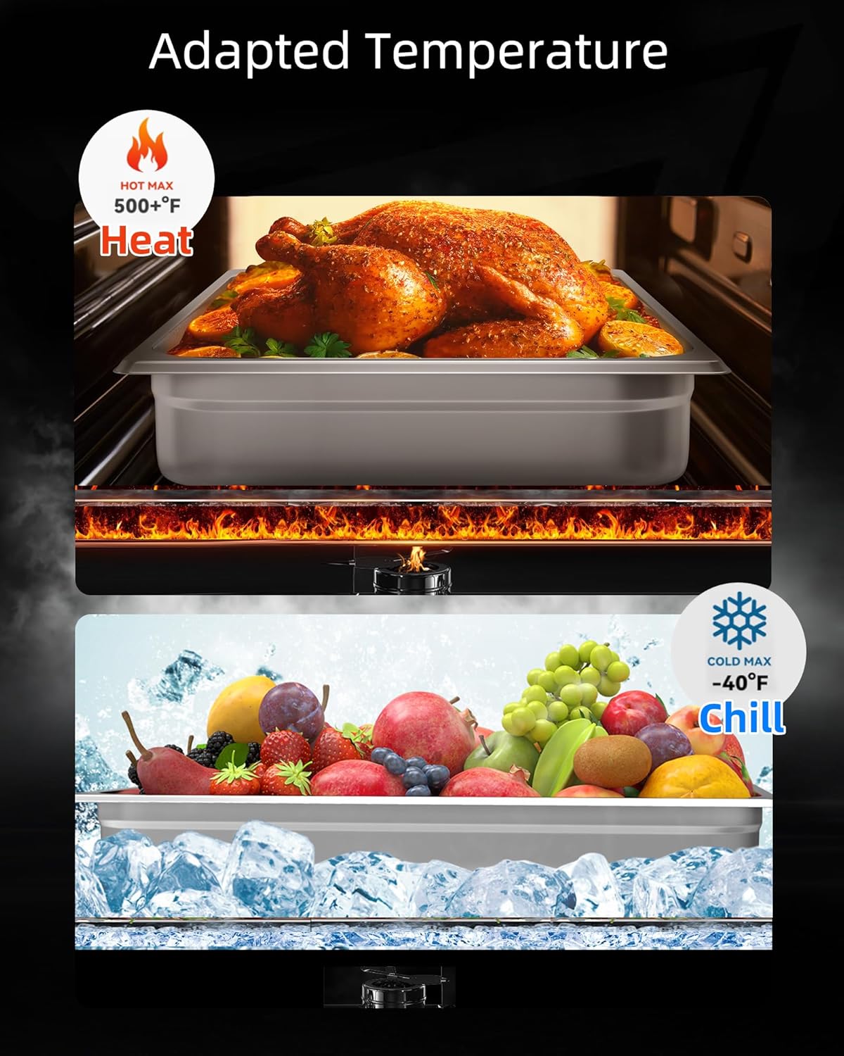 ACEKOOL 6 Pack 2.5" Hotel Pans, Stainless Steel Catering Pans, Deep Steam Table Pan, Storage Food Tray, Anti-Jam Steam Table Food, Chafing Dish Pan for Catering Buffet