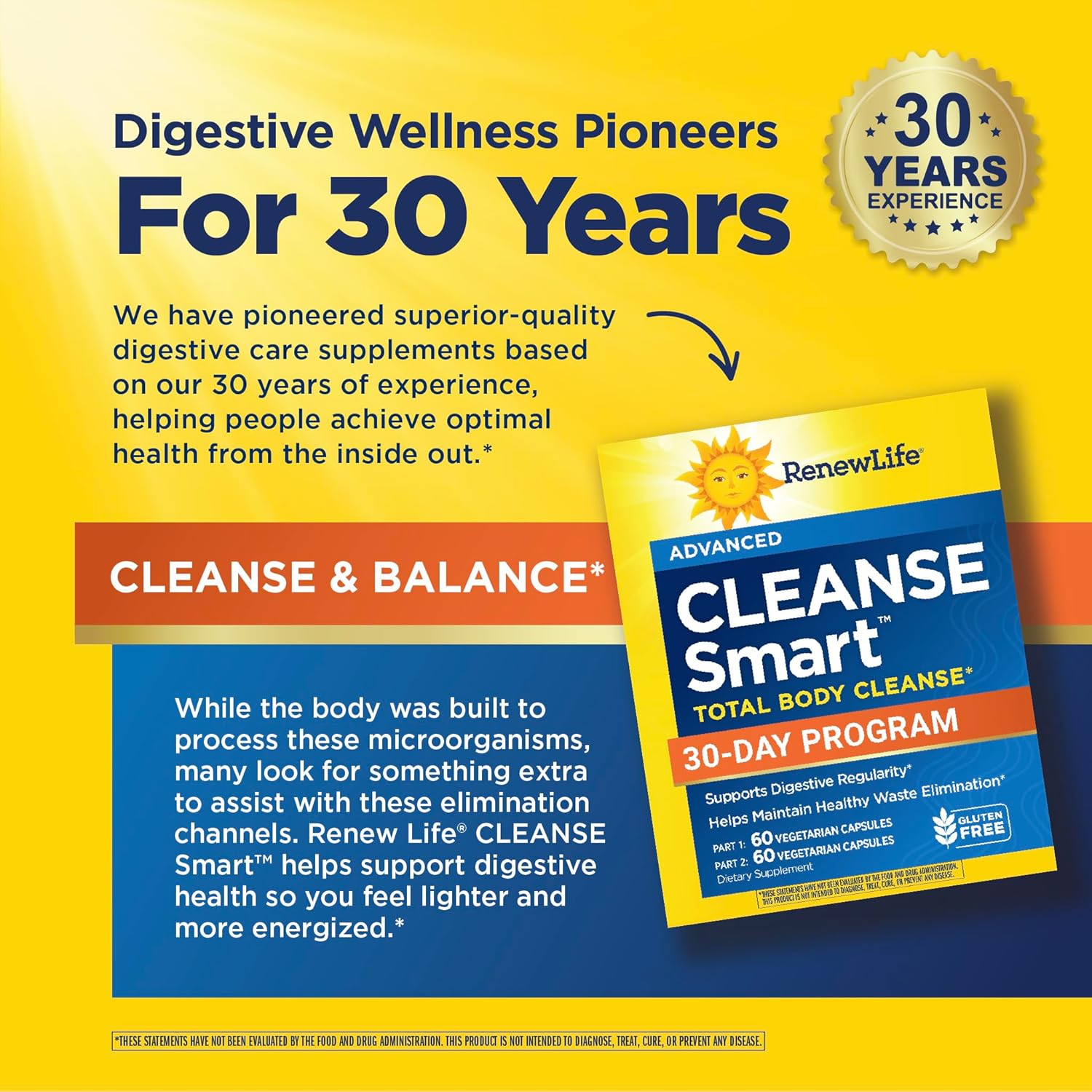 Renew Life Cleanse Smart Advanced Total Body Program, 2-Part Detox Cleanse Promotes Digestive Regularity and Supports Waste Elimination, Herbal Blend with Magnesium, Soy and gluten-free, 120 Count - Image 6