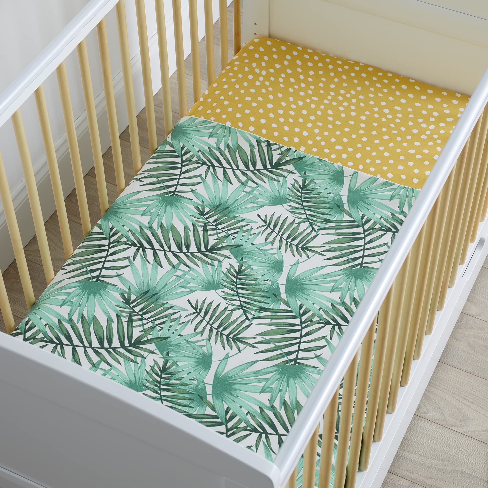 Ickle Bubba Safari Steppdecke 2,5 Tog - 100% Baumwolle, Creme/grün