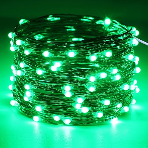 Miniatura 2 de RUICHEN Guirnalda de luces USB de 33 pies, 100 luces LED con interruptor de encendidoapagado, luces de alambre de cobre impermeables para