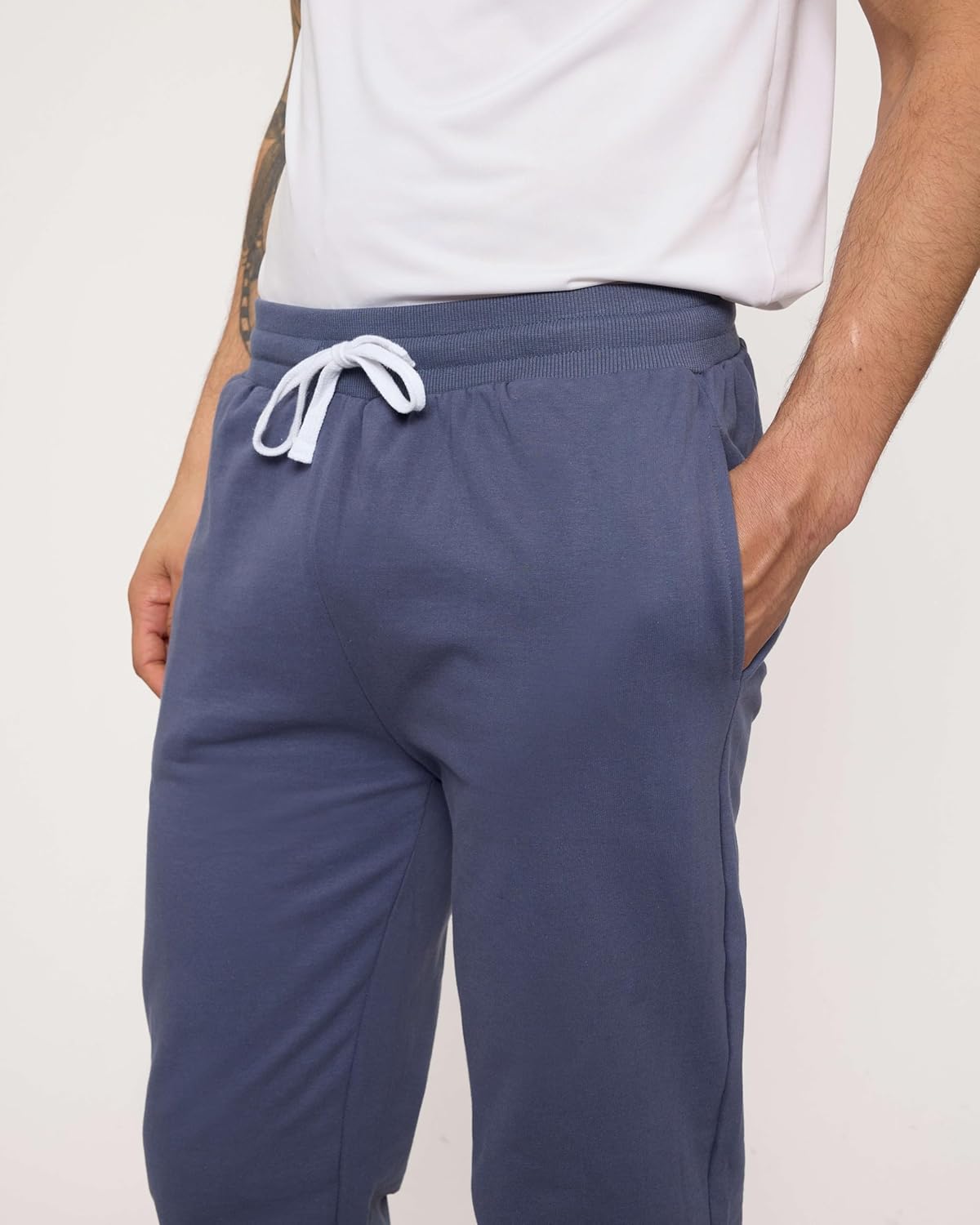 Real Essentials 3 Pack: Men's Jogger Sweatpants - Cotton Fleece Bottoms Athletic Pants with Pockets (Big & Tall Available)