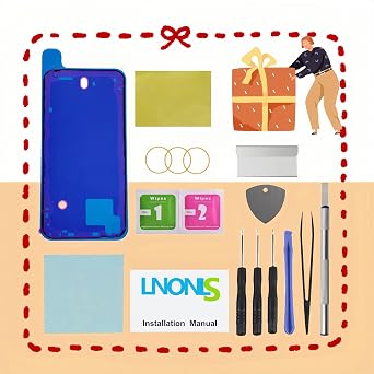 14 Plus Back Glass Replacement for iPhone 14 Plus Rear Back Cover Glass Waterproof and Camera Lens+Professional Repair Tool Kit (Midnight)
