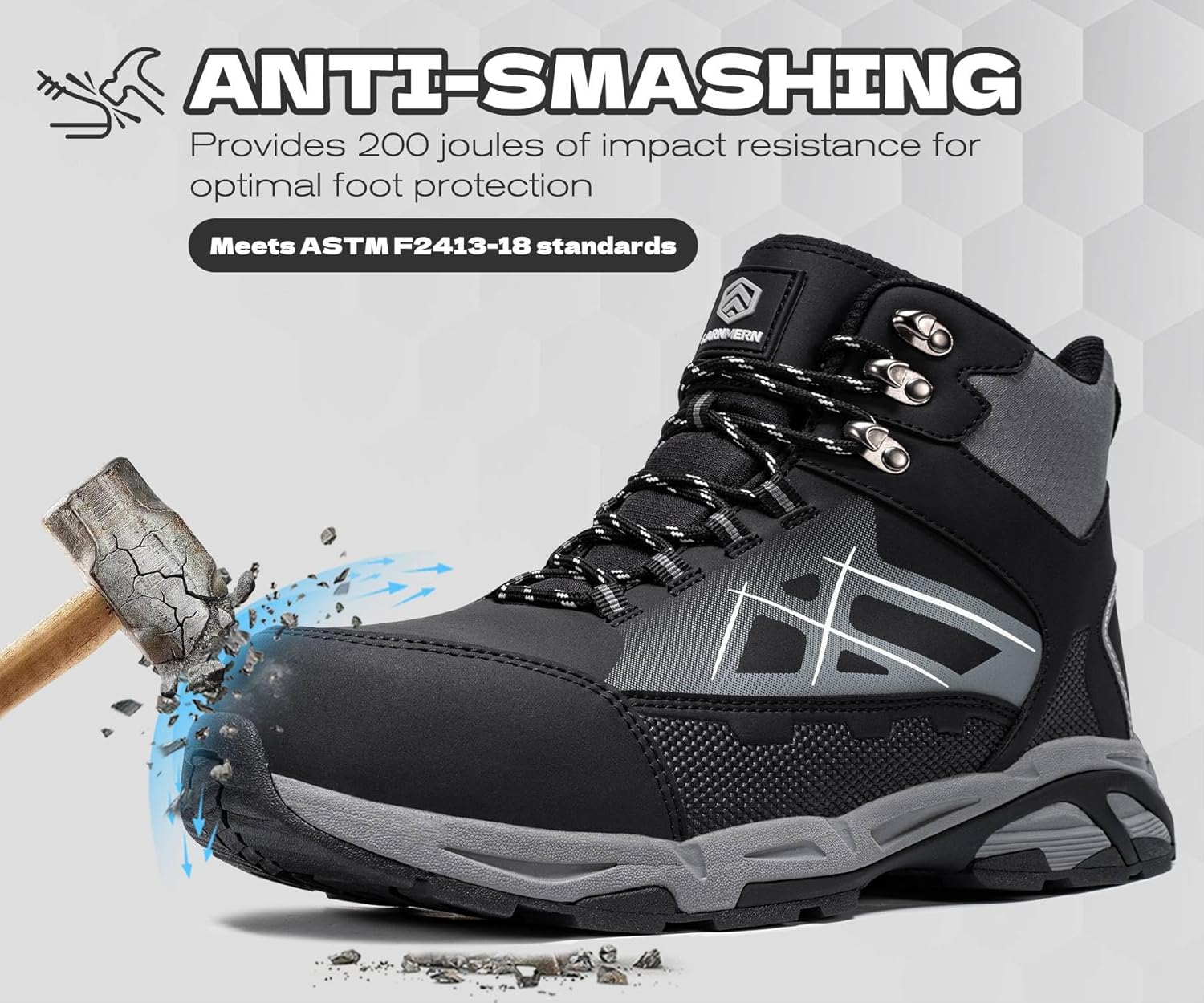 LARNMERN Steel Toe Boots for Women Lightweight Industrial Construction Boots Work Safety Shoes Hiking Boots Indestructible Shoes