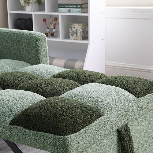 Vista 13 de Silla de cama convertible multifuncional, tela de peluche, ajustable, sofá cama extraíble individual con lumbar, para estudio, dormitorio