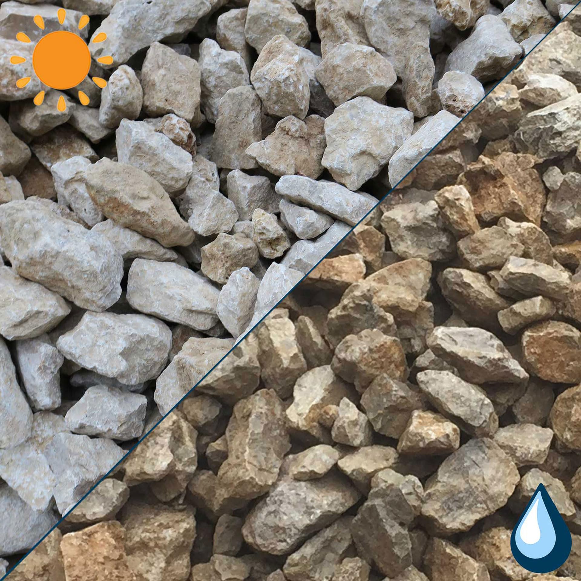 Schicker Mineral Kalk Gabionensteine beige 25 kg, Bruchsteine, farbechtes Naturprodukt, Steine als Füllmaterial für Gabionen, Gartendeko, Gabionenzäune, Gabionensäulen (60-120 mm)