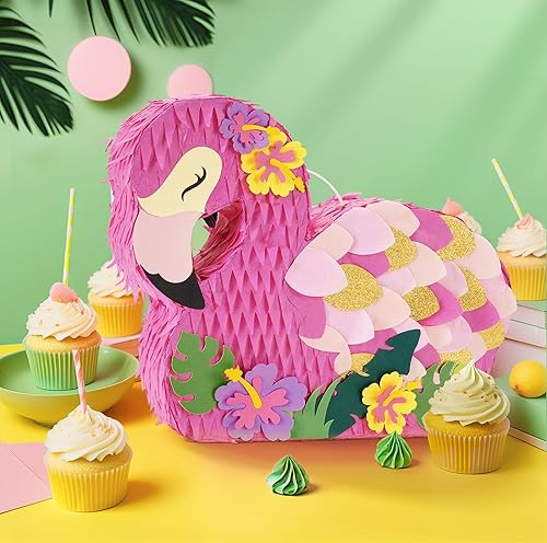 Miniatura 73 de WERNNSAI - Piñata de sirena plegable, piñata de cumpleaños con flecos que incluye cuerda para jalar, venda y bate. Decoraciones