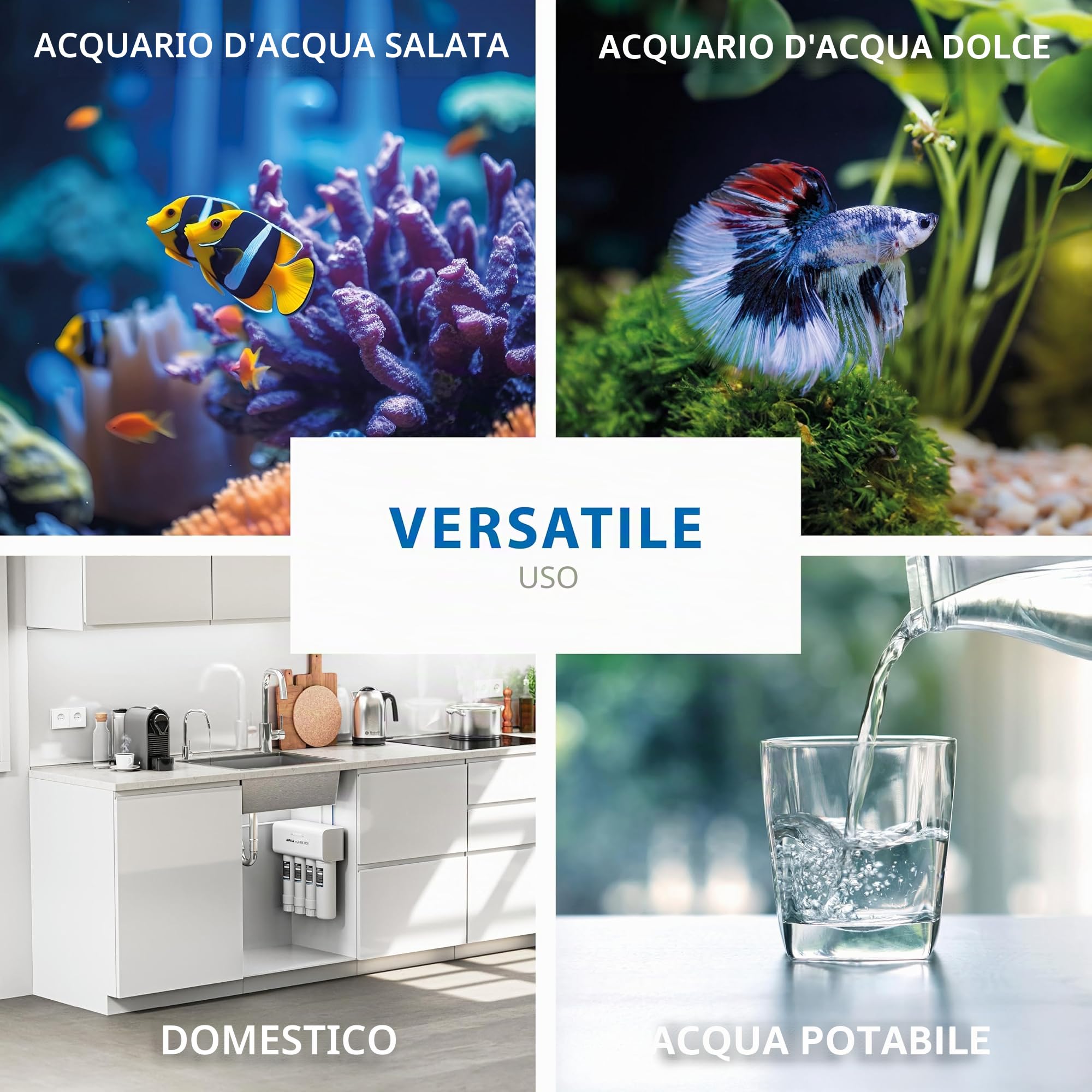 Osmosi Acquario 3800 L/giorno - myAqua Impianto Completo | Impianto di osmosi inversa per acqua pura, riduce sali, silicati, nitrati, cloro e metalli pesanti