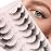 Yasnai Cat Eye Lashes Fluffy False Eyelashes Volume Lashes Wispy Fake Lashes Natural Eyelashes Strip Lashes 9 Pairs Pack 9D