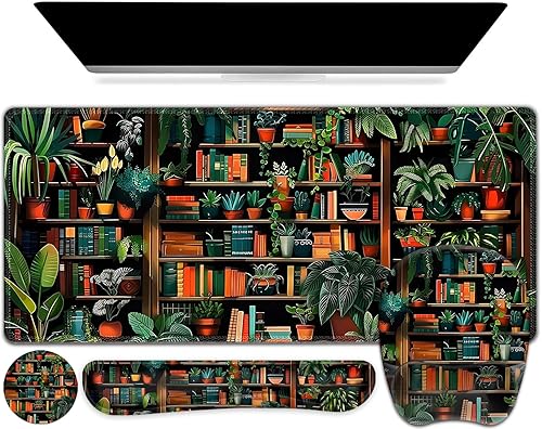 Miniatura 11 de Alfombrilla de ratón grande 4 en 1, juego de reposamuñecas para teclado, alfombrilla de ratón ergonómica con soporte para la muñeca, alfombrilla de