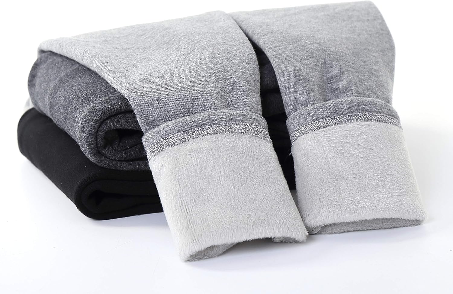 IRELIA 2 Pack Girls 100% Cotton Fleece Lined Warm Leggings Stretchy for Winter - Image 2