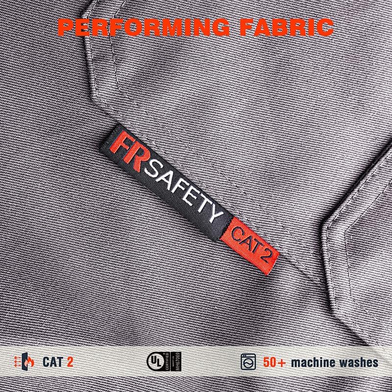 SKSAFETY 7oz FR Shirts for Men, Welding Shirt Hi Vis Flame Resistant 100% Cotton Fire Retardant Longsleeve Shirt CAT2 - Image 5