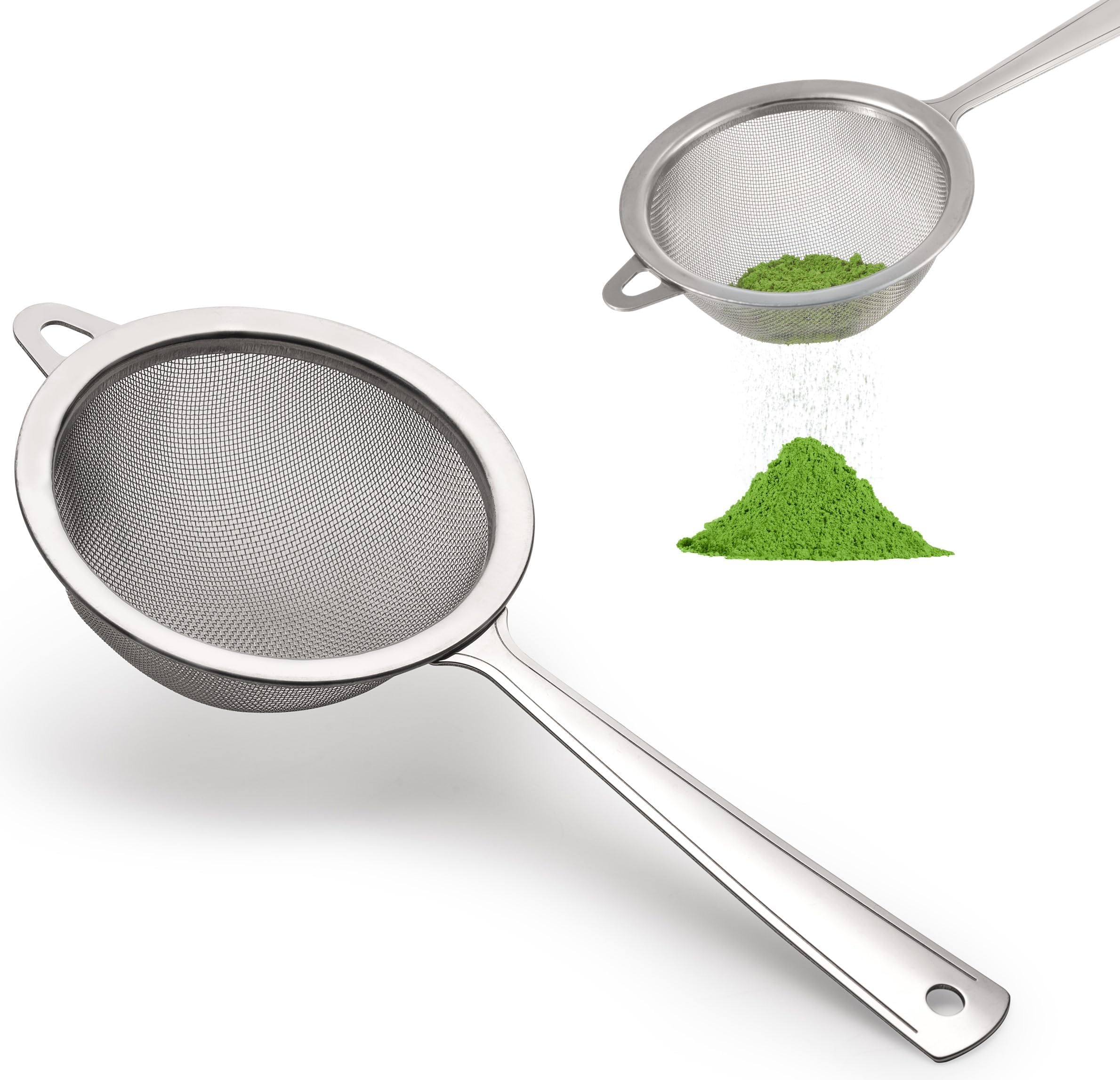 Sifter | Tea Strainer | Very Fine Mesh | Stainless Steel | Eliminate Clumps In Green Tea Powder