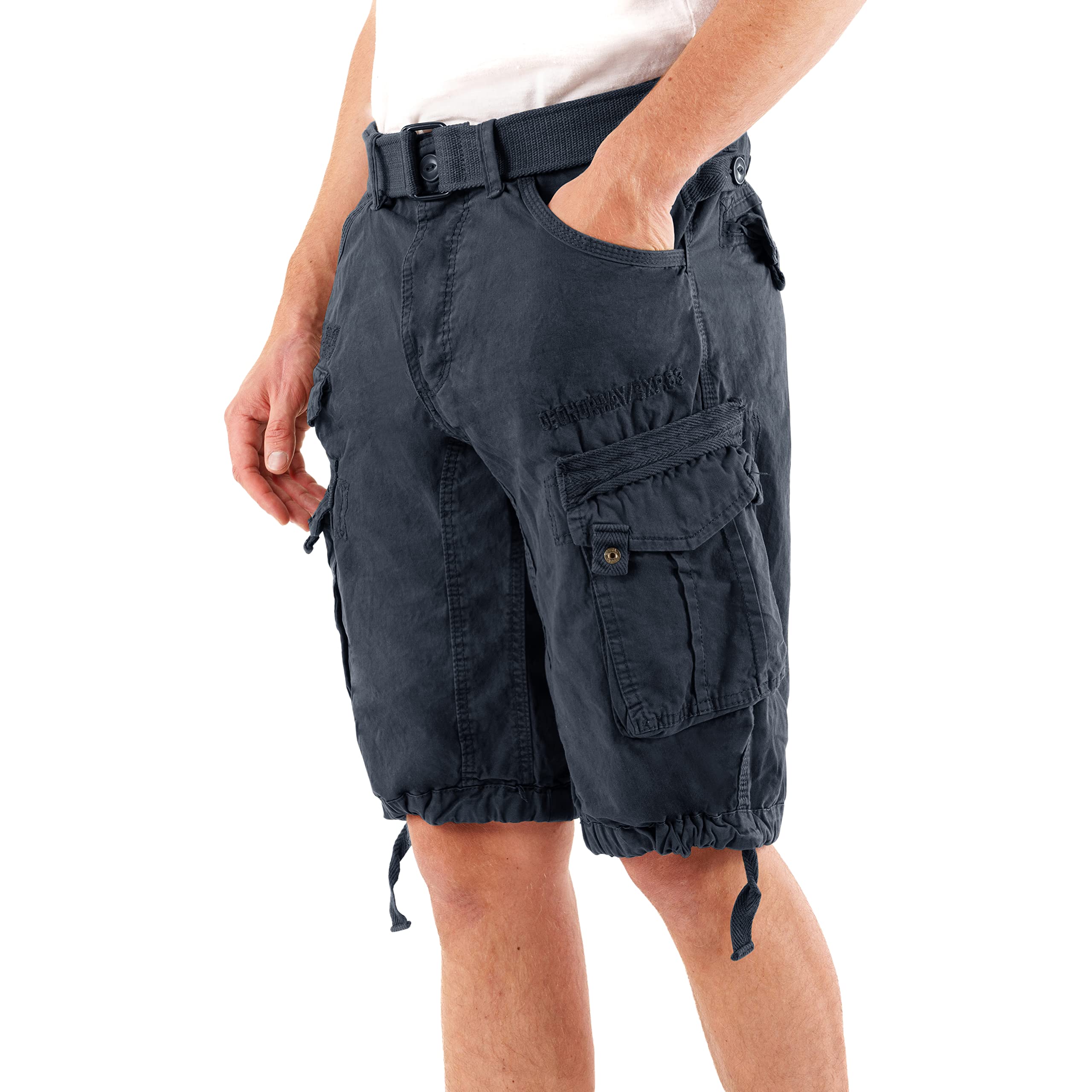 Geographical Norway Panoramique męskie spodenki Bermudy Mann Cotton - Męskie spodenki sportowe Cargo - Bermudy Kurz A Gürtel Normaler Schnitt - Mann Frühling Sommer