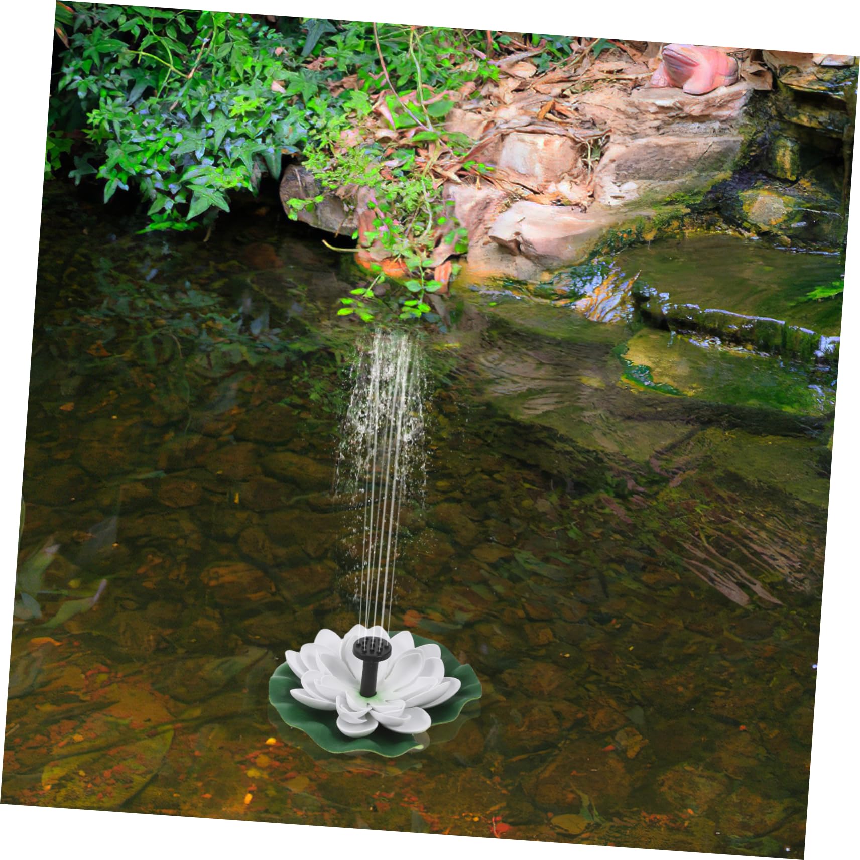 UKCOCO Fontana Solare Forma Di Loto Per Bagno Per Uccelli Fontana Solare Per Esterni Fiore Di Loto Artificiale Decorazione Per Giardino