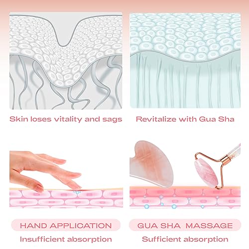 Miniatura 7 de Gua Sha y Roller Set de cuidado facial de la piel con caja de regalo para mujeres y hombres, rodillo de masaje de doble cara y piedra Gua Sha