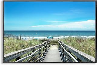 Stupell Industries Bridge to Beach View Framed Giclee Art Design by Kelly Donovan