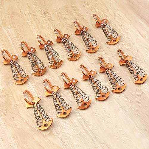 Miniatura 6 de 12 estacas de aluminio para tienda de campaña AVOFOREST para amarrar, clavijas de anclaje para cubierta de espina de pescado, tensores de cuerda