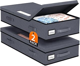 Under Bed Storage Containers with Lids - 2 Pack, Foldable and Stackable ...