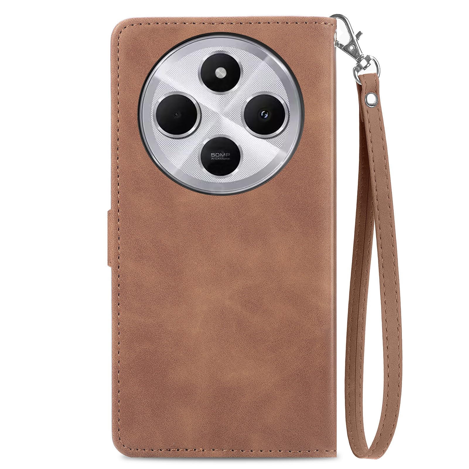 NEXCURIO Custodia a Libro Cover Portafoglio per Xiaomi Redmi Note 12 4G Flip Case in Pelle Fiori Donna con Tasca Zip Porta Carte Laccio Supporto Antiurto - Rosa