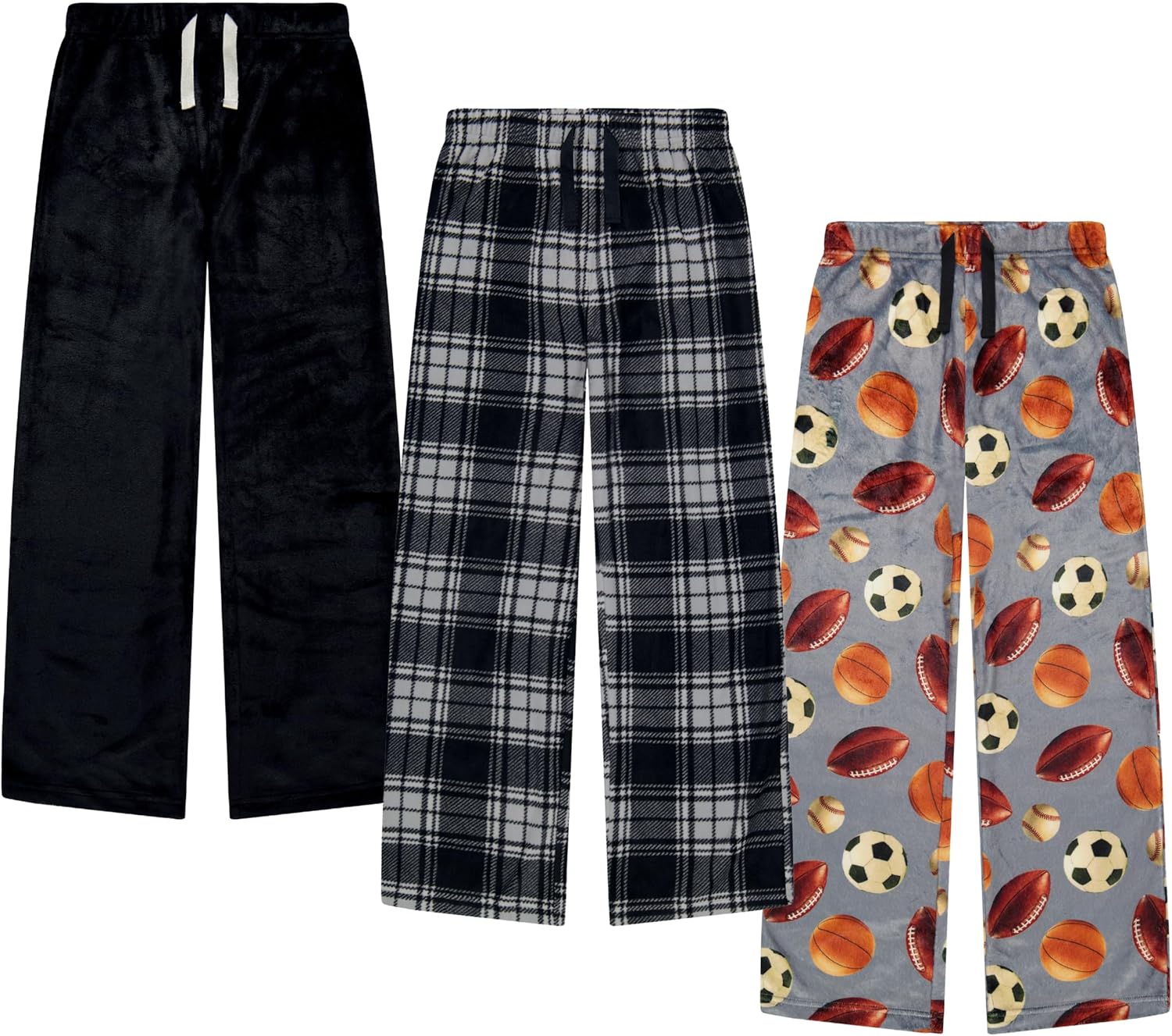 US Angels 3-Pack Boys Pajama Pants - Soft Micro Fleece OR Jersey Knit PJ Bottoms for Kids - Boys Sleepwear, Size 7-20 - Image 3