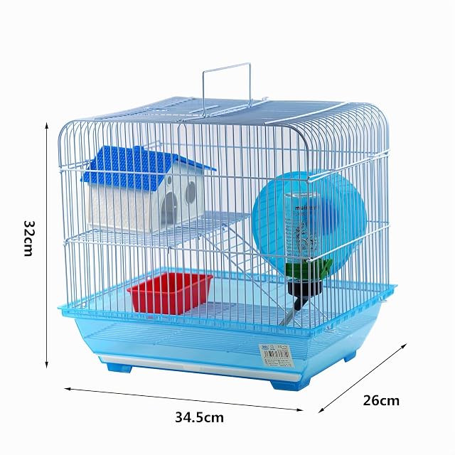 Foto 6 de 7 de Jaula para Hámster Roborowski Jaula para Hamster jaulas Hamsters pequeña Bebedero comedero (175AZUL)