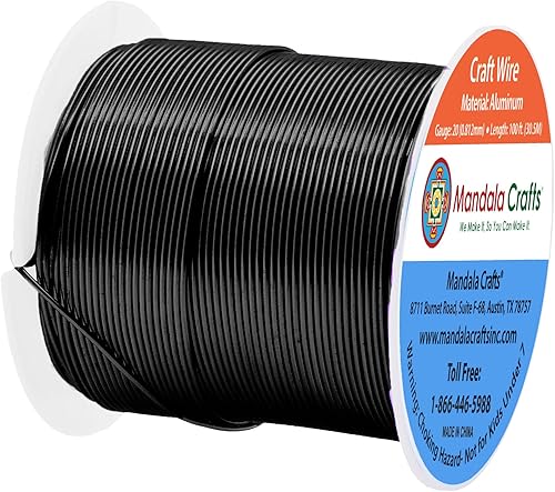 Vista 577 de Mandala Crafts Alambre de aluminio anodizado de calibre 8 para hacer joyas, alambre neutro flexible de color de 128 pies, flexible y flexible