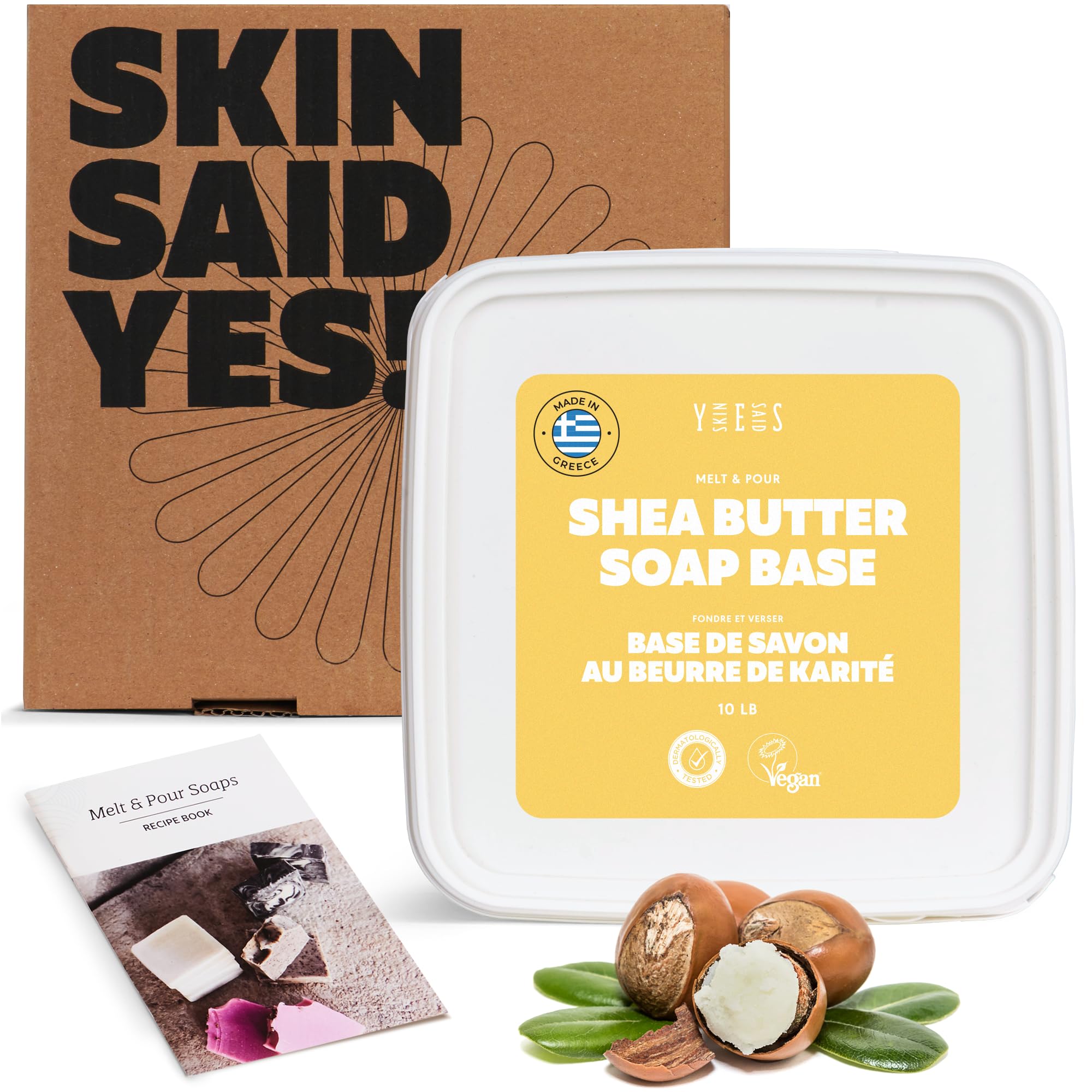 Skin Said Yes Shea Butter Soap Base - 10Lb Melt and Pour Soap Making Supplies with Organic Shea Butter - No Palm Oil, Vegan, Antioxidant-Rich and