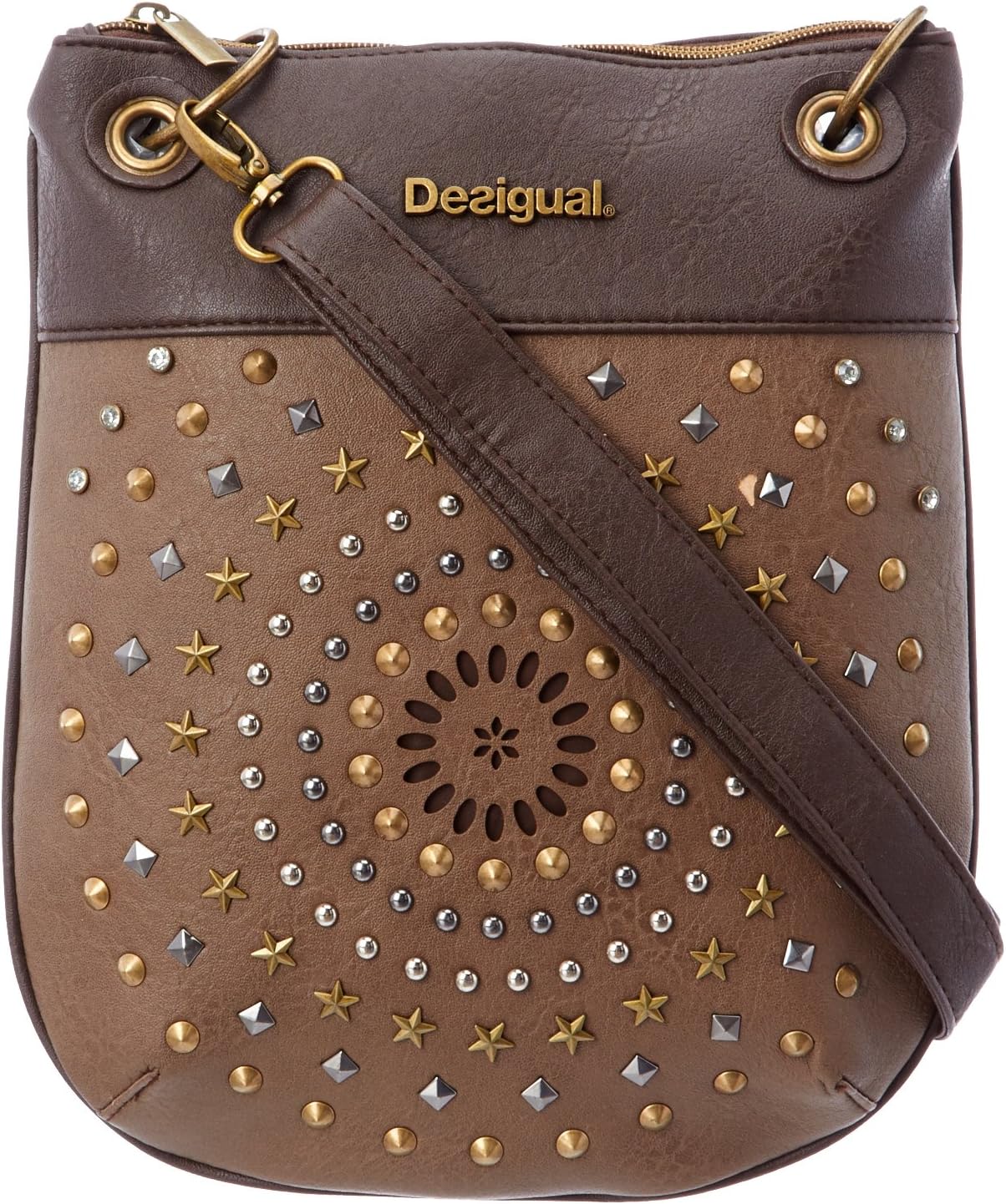 Desigual Accessories PU Shoulder Bag, Bolso Bandolera. para Mujer, marrón, U Desigual Accessories PU Shoulder Bag, Bolso Bandolera. para Mujer, marrón, U
