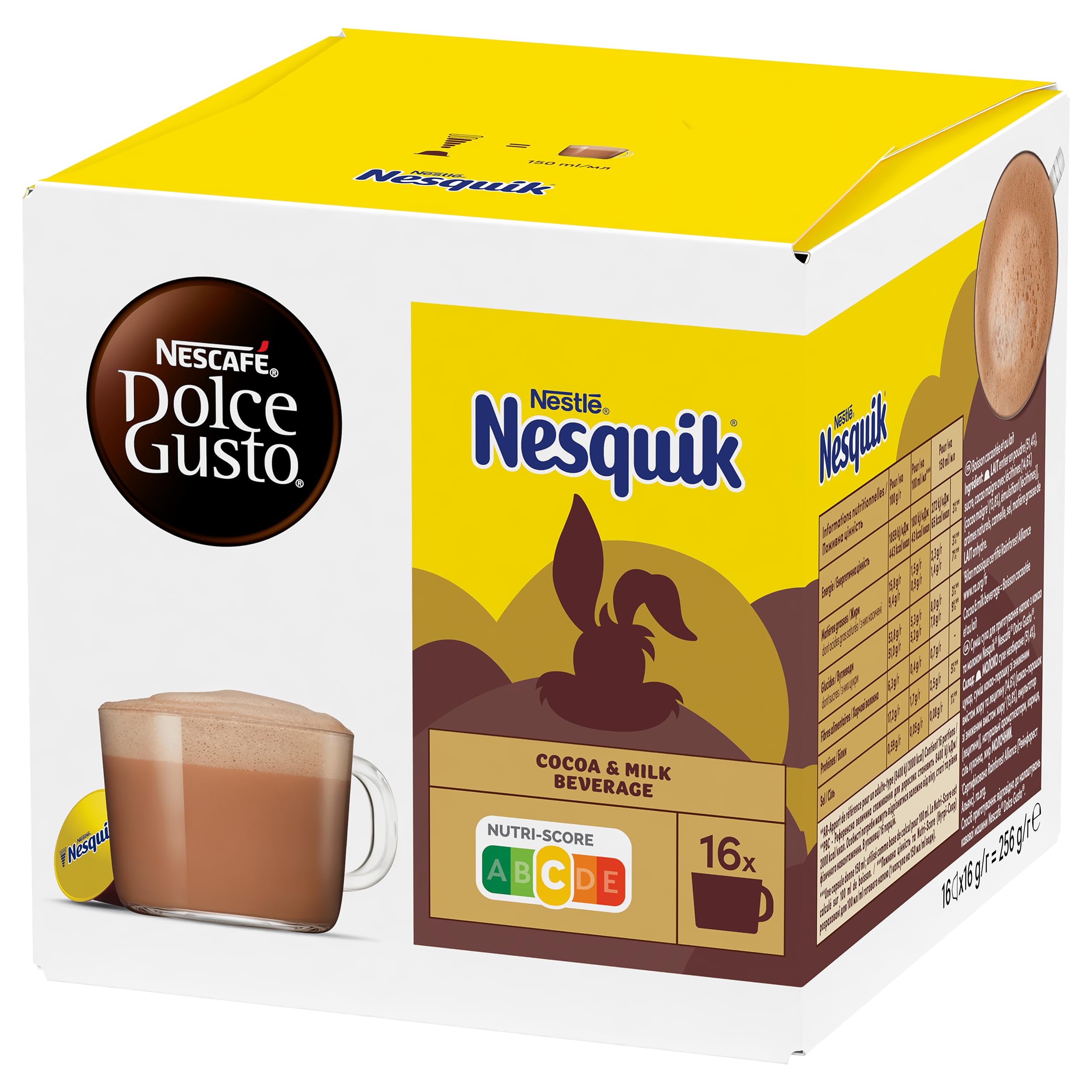 Nescafé Dolce Gusto Nesquik - Chocolat - 96 Capsules (Pack de 6 boîtes x 16)