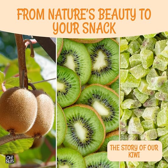 Oh! Nuts Dried Kiwi Diced 1lb - Sweetened, Dehydrated Fruit