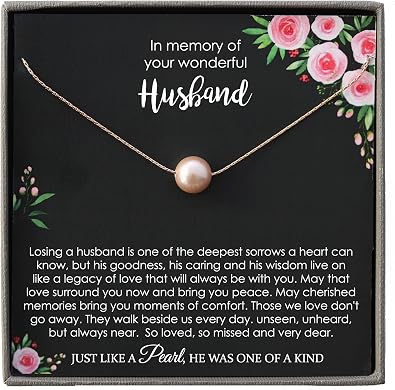 Be Wished Loss of Husband Sympathy Gift, Handmade Necklace with Meaningful Message, Ready to Give Jewelry