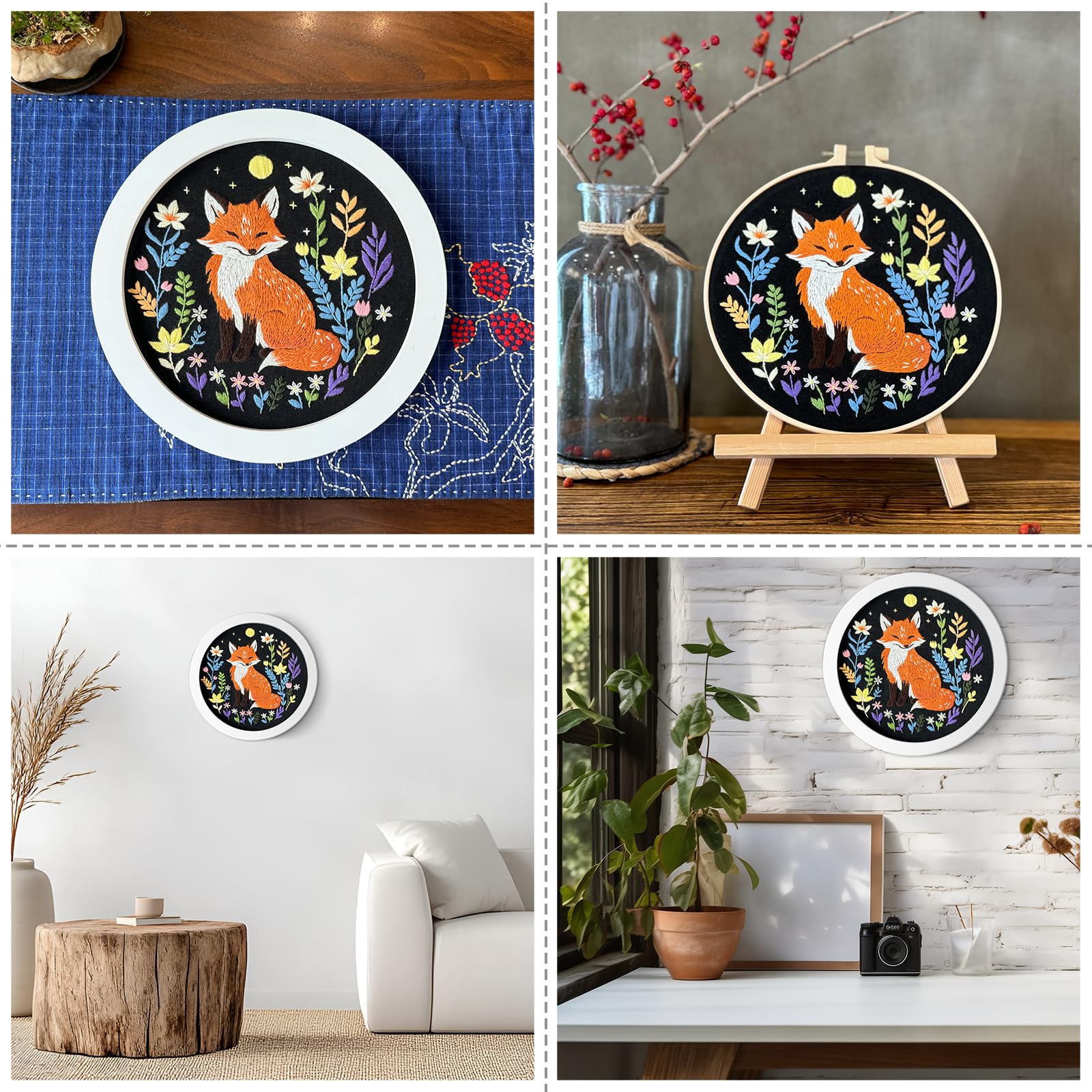 Borduurset Beginners JSRQT Borduurpakketten Voor Volwassenen, Doe-het-zelf Kruissteekkit Met Kerstpatronen, Volledig Assortiment Borduurstarterskit Voor Beginners, Borduurpakketten Voor Beginners, Doe-het-zelf Embroidery Starter