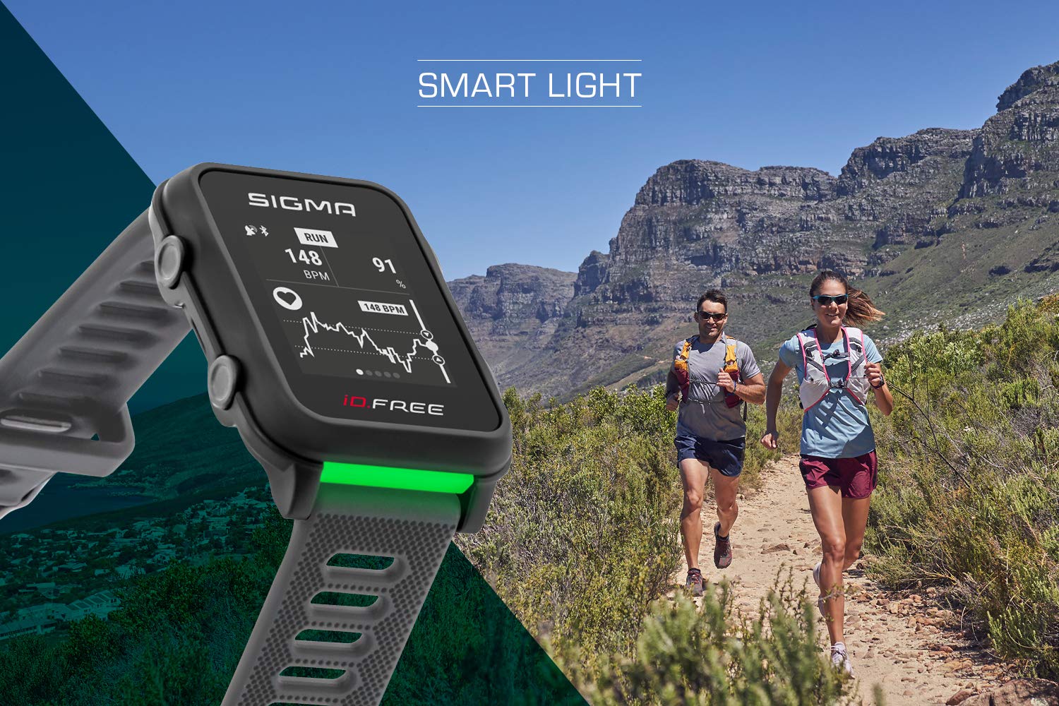 iD.FREE GPS Multisport-Uhr für Outdoor und Navigation, Smart Notifications, Geocaching, Pulsmessung am Handgelenk, wasserdicht, inkl. Fahrradhalterung