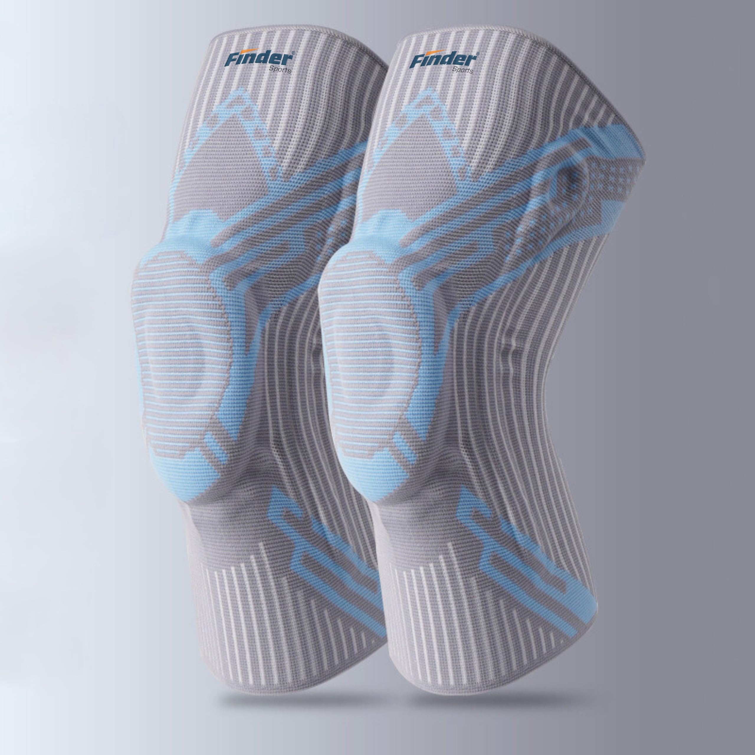 FINDER Pack of 1 Advanced Knee Support with Silicone Shock Absorption, Elastic Support, Memory Spring, Double Pressure Straps, and TPU Anti-Slip Points (CLOUD BLUE, M) (B0DCCNWCRK) Amazon Price History, Amazon Price Tracker