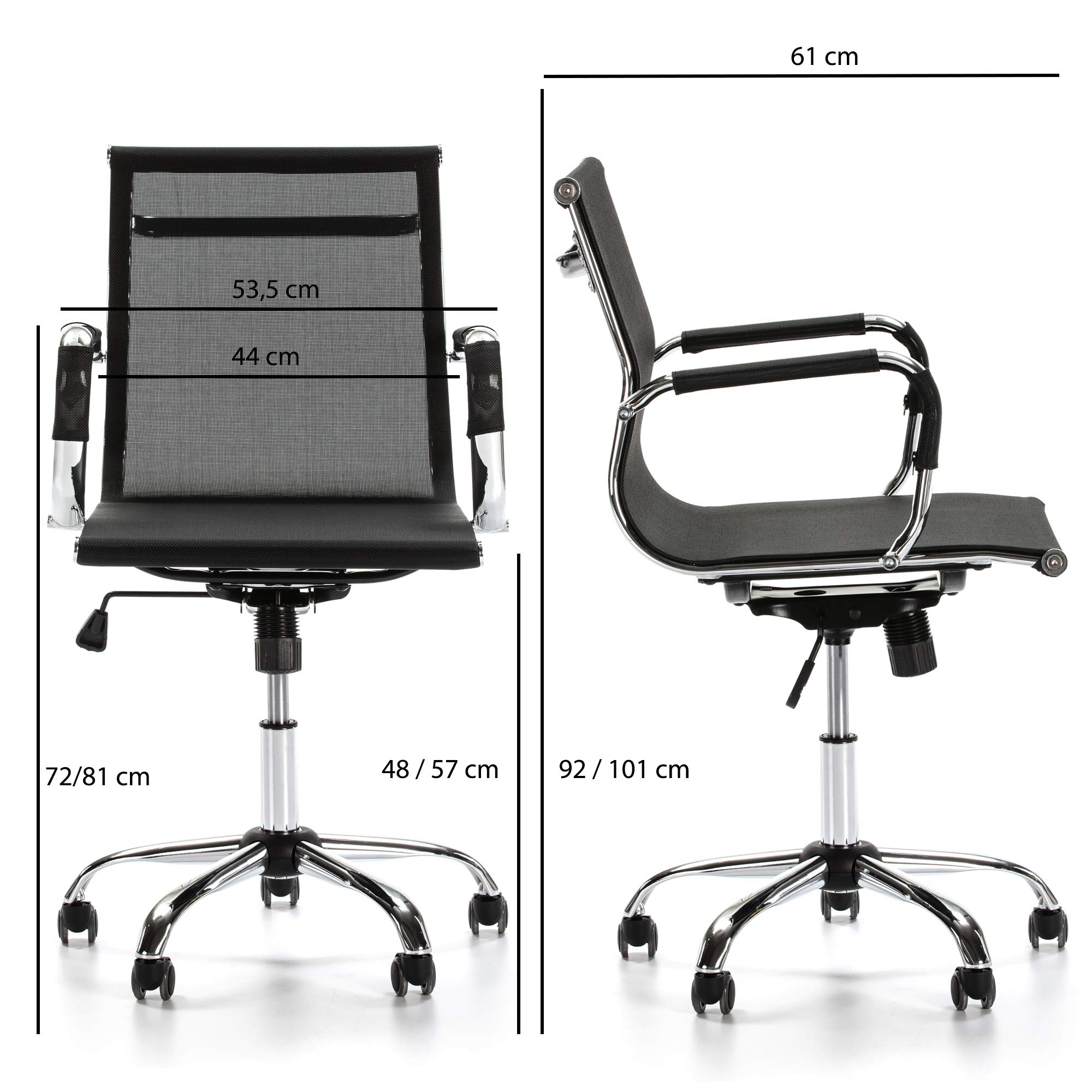VS Venta-stock Sillón de Oficina Oxford reclinable, Tejido Transpirable, Silla ejecutiva con reposabrazos, Altura Ajustable