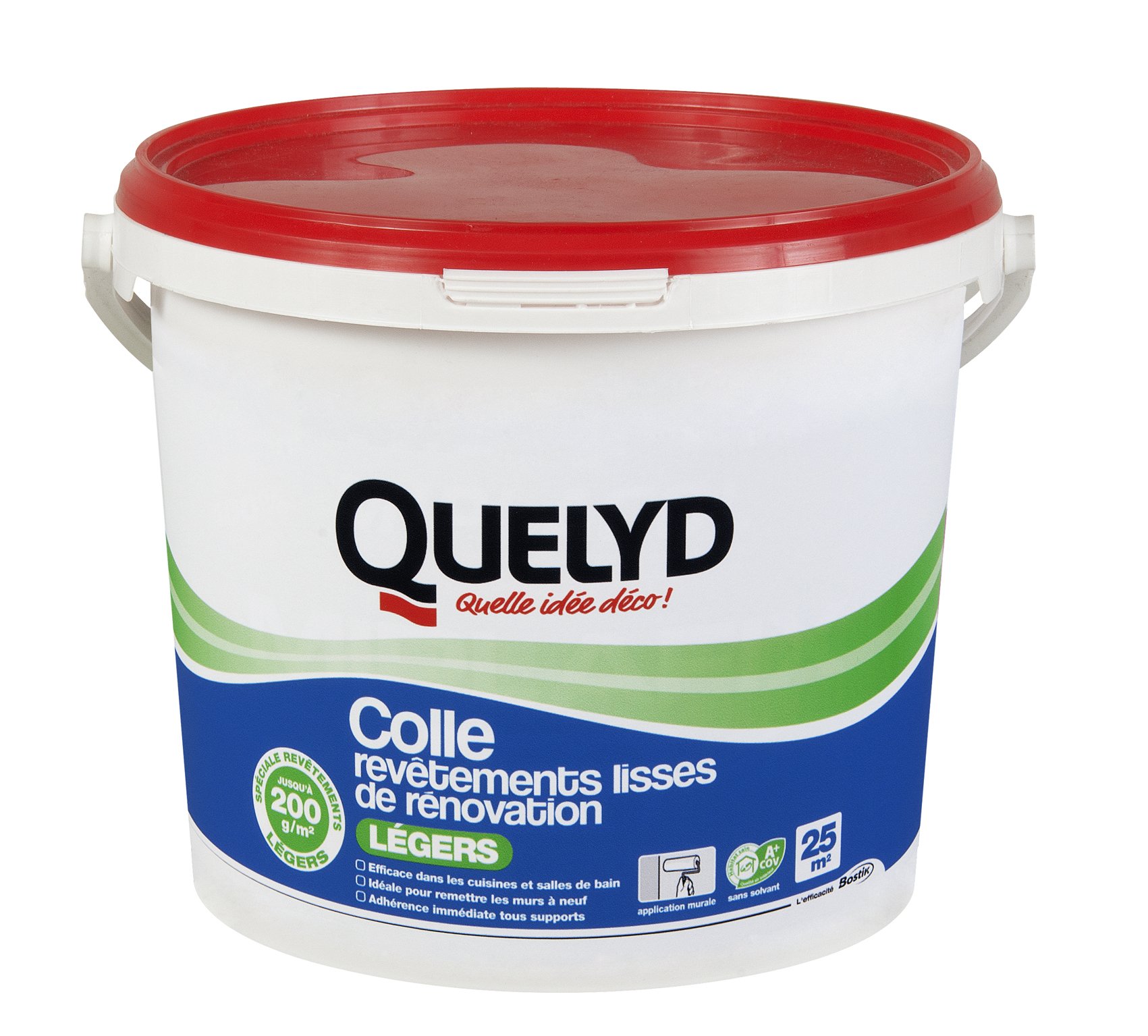Revêtements lisses de renovation colle Quelyd application facile et séchage clair seau 5kg