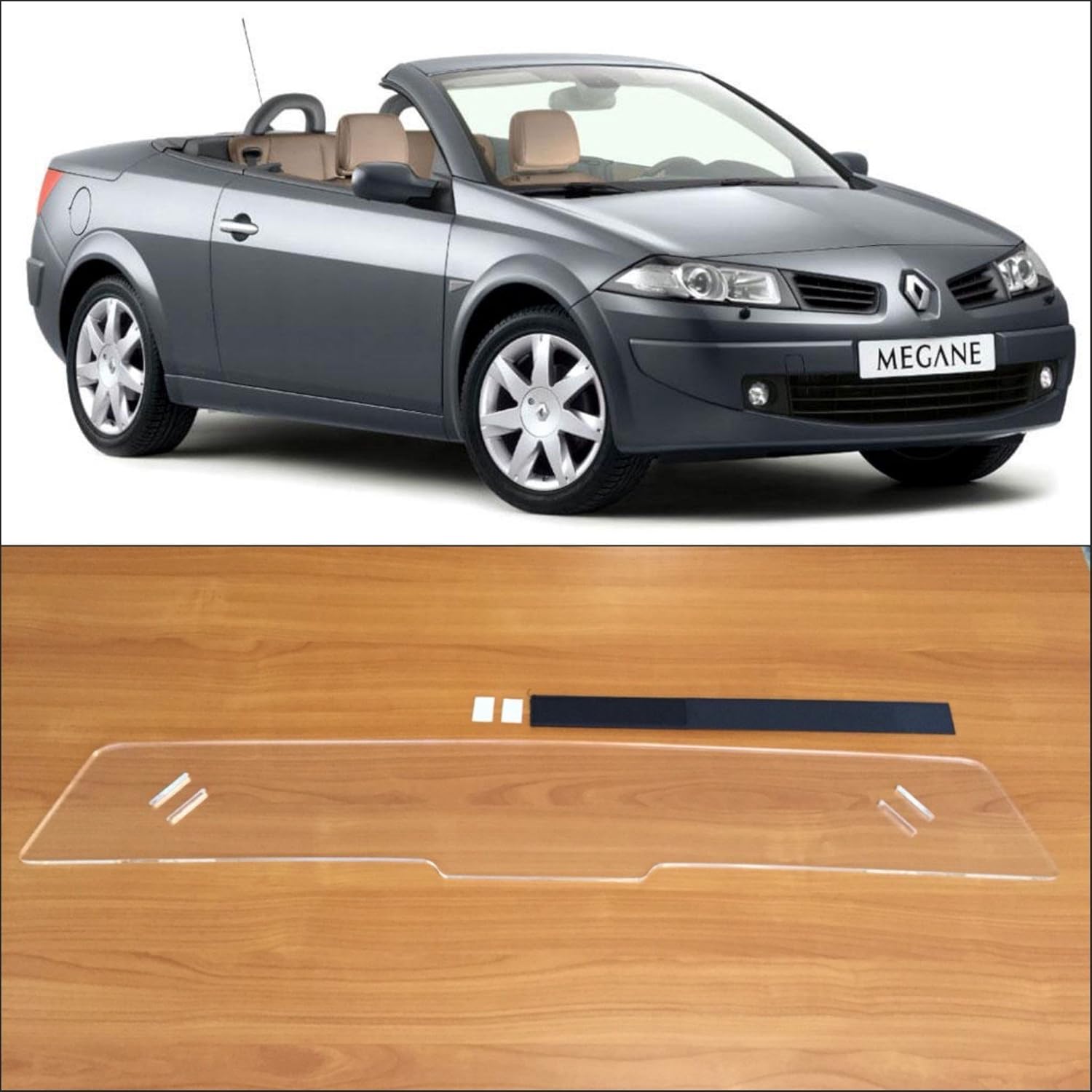 Wind DEFLECTOR Renault Megane II 2 NEW perspex aryl glass